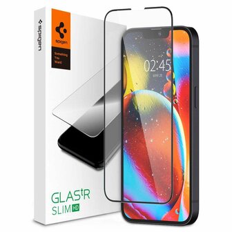 Spigen Screenprotector Full Cover Glass screenprotector voor iPhone 13 en iPhone 13 Pro - zwart
