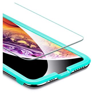 ESR Premium 9H Clear + Installation Frame screenprotector voor iPhone XR en iPhone 11 - transparant