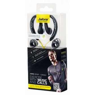 Jabra oortjes sport earphones oorhaken oordopjes aux - Zwart Geel