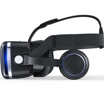 VR SHINECON Virtual Reality Bril met koptelefoon voor 4-6 inch smartphones - Zwart