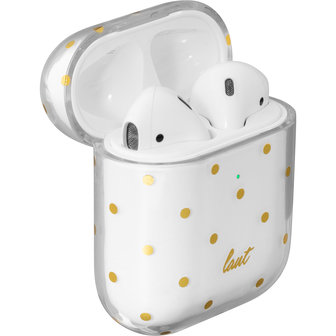 Laut Dotty gouden stippen hoesje voor AirPods 1 en 2 - transparant
