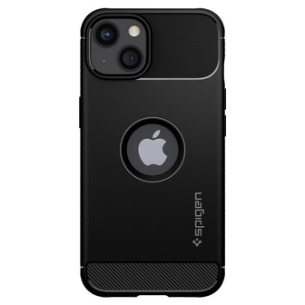 Spigen Rugged Armor TPU met Air Cushion carbonvezels hoesje voor iPhone 13 mini - zwart