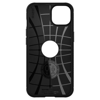 Spigen Rugged Armor TPU met Air Cushion carbonvezels hoesje voor iPhone 13 mini - zwart