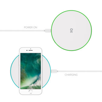 Xqisit Wireless Qi Draadloos Fast Charger Oplader 15W - Wit