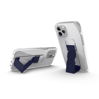 CLCKR Gripcase Clear PU en TPU hoesje voor iPhone 12 Pro Max - blauw