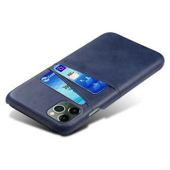 Duo Cardslot Wallet kunstleer hoesje voor iPhone 12 en iPhone 12 Pro - blauw