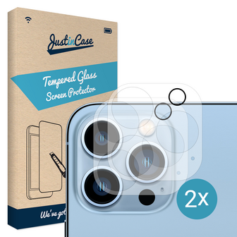 Just in Case Tempered Glass Camera Lens 2 stuks voor iPhone 13 Pro Max - transparant