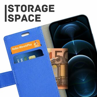 Just in Case Wallet Case hoesje voor iPhone 12 en iPhone 12 Pro - blauw