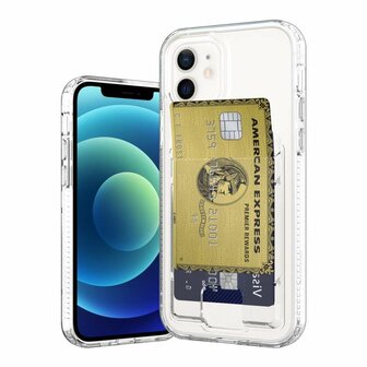 Just in Case Soft TPU Card Holder Case hoesje voor iPhone 12 en iPhone 12 Pro - transparant