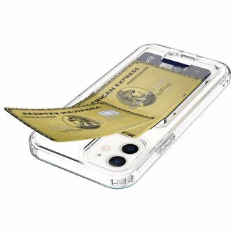 Just in Case Soft TPU Card Holder Case hoesje voor iPhone 12 en iPhone 12 Pro - transparant