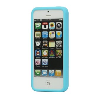 Echter operatie Ontvangende machine Stevige fingerprint case iPhone 5/5s Licht blauwe silicone hoesje kopen