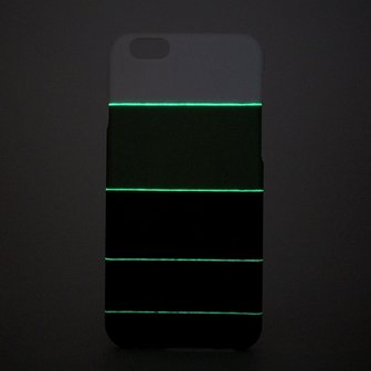 harpoen Gek magnetron Glow in the dark hoesje iPhone 6/6s Harcase groene strepen cover donker  kopen
