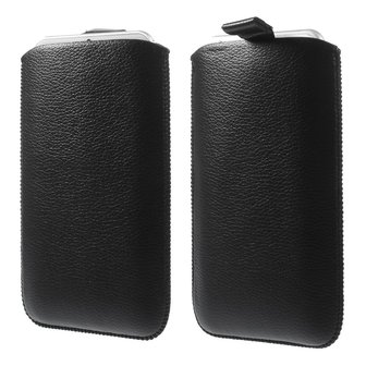 Lederen insteekhoesje iPhone 6 6s 7 8 SE 2020 SE 2022 Zwarte inschuif hoesje Leder