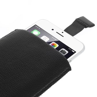 Lederen insteekhoesje iPhone 6 6s 7 8 SE 2020 SE 2022 Zwarte inschuif hoesje Leder