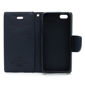 Paarse Mercury Goospery wallet Bookcase iPhone 5 5s SE 2016 Original Lederen hoesje - portemonnee