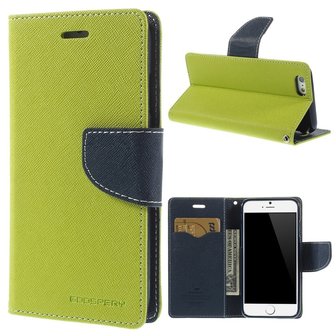 Origineel Mercury Goospery groene wallet Bookcase hoesje iPhone 6 lederen - portemonnee