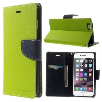 Mercury Goospery groene wallet Bookcase iPhone 6 Plus 6s Plus portemonnee hoesje