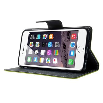 Mercury Goospery groene wallet Bookcase iPhone 6 Plus 6s Plus portemonnee hoesje
