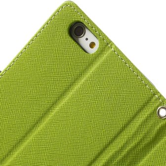 Mercury Goospery groene wallet Bookcase iPhone 6 Plus 6s Plus portemonnee hoesje