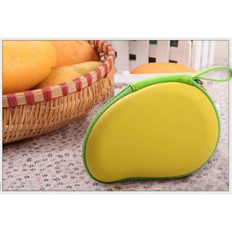 Opbergbox voor oortjes Mango vorm Beschermdoosje oordopjes Geel groen