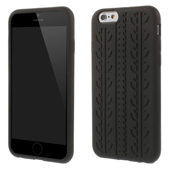 Zwarte autoband cover iPhone 6 Plus iPhone 6s Plus Silicone Autosporen hoesje