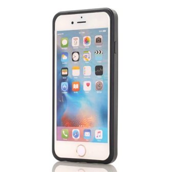 Secret pasjeshouder hoesje iPhone 7 8 SE 2020 SE 2022 hardcase - Portemonnee - Wallet - Zwart