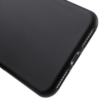 Zwart silicone hoesje iPhone 7 Plus 8 Plus Black cover Effen gekleurd