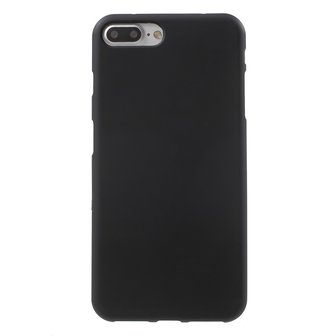 Zwart silicone hoesje iPhone 7 Plus 8 Plus Black cover Effen gekleurd