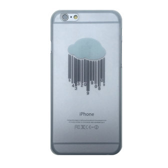 Wolk hoesje hard case iPhone 6 Plus 6s Plus Doorzichtige cover Barcode regen