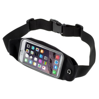 Jonge dame Blind vertrouwen Vergissing Running Belt Heupband voor Telefoon / Mobiel / iPhone Sport Hardloopband  Heuptas - Verstelbaar - Zwart