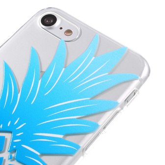 Blauwe ananas case TPU iPhone 7 8 SE 2020 SE 2022 Doorzichtig hoesje Blue