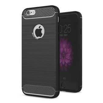 rijkdom wenselijk Bekwaamheid Carbon Armor beschermhoes hoesje iPhone 6/6s TPU - Zwart