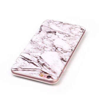 Marmer hoesje cover case iPhone 6 Plus 6s Plus silicone - Marble - Wit