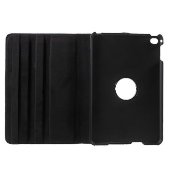 Zwarte lederen iPad mini 4 & iPad mini 5 (2019) draaibare case hoes