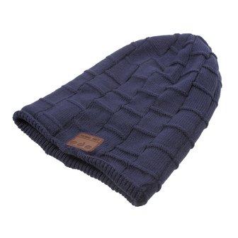 Bluetooth muziekmuts knitted blauw music hat