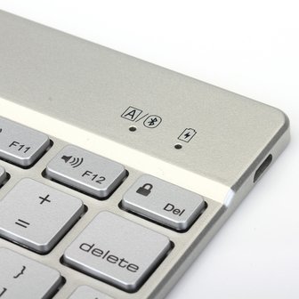Bluetooth keyboard cover toetsenbord hoes case backlight iPad Air 2 - silver - QWERTY