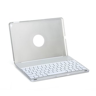 Bluetooth keyboard cover toetsenbord hoes case backlight iPad Air 2 - silver - QWERTY