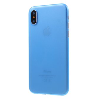Blauw hoesje iPhone X XS TPU doorzichtig case
