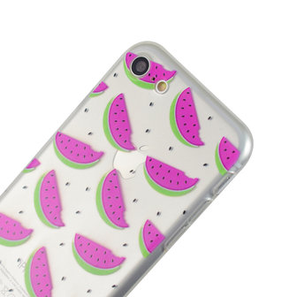 Doorzichtig watermeloen silicone hoesje iPhone 7 8 SE 2020 SE 2022 case cover watermelon