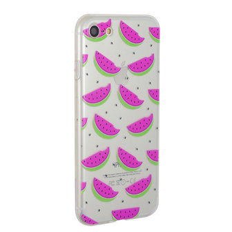 Doorzichtig watermeloen silicone hoesje iPhone 7 8 SE 2020 SE 2022 case cover watermelon
