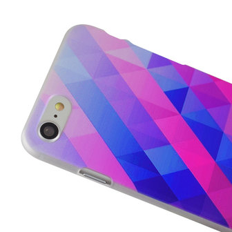 Blauw paarse driehoek iPhone 7 8 SE 2020 SE 2022 hardcase hoesje cover