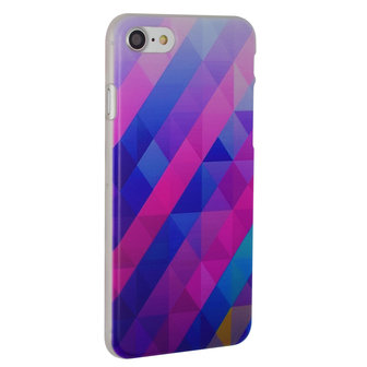 Blauw paarse driehoek iPhone 7 8 SE 2020 SE 2022 hardcase hoesje cover