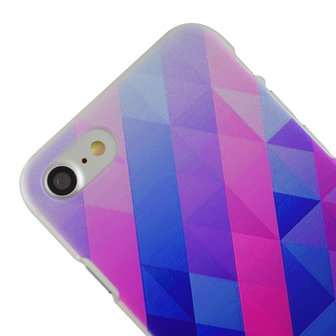 Blauw paarse driehoek iPhone 7 8 SE 2020 SE 2022 hardcase hoesje cover