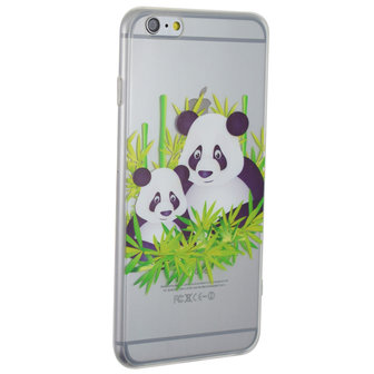 Doorzichtig Panda bamboe iPhone 6 Plus 6s Plus hoesje case cover
