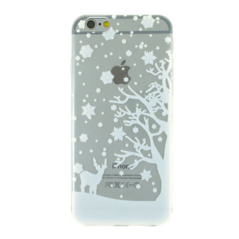 Wit winter kerst silicone iPhone 6 Plus 6s Plus hoesje case cover