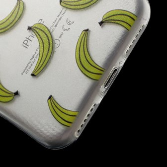 Doorzichtig banaan hoesje iPhone 7 8 SE 2020 SE 2022 case fruit cover