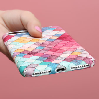 Gekleurde schubben hardcase iPhone 7 8 SE 2020 SE 2022 hoesje cover