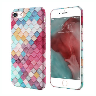 Gekleurde schubben hardcase iPhone 7 8 SE 2020 SE 2022 hoesje cover