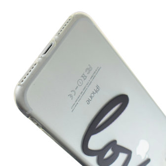 Love hoesje iPhone 7 8 SE 2020 SE 2022 cover sierlijk transparant TPU case