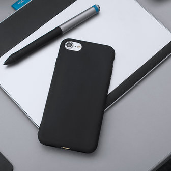 Mat zwart zakelijk TPU iPhone 7 8 SE 2020 SE 2022 hoesje case cover